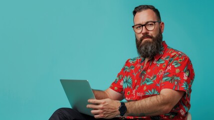 The bearded man with laptop