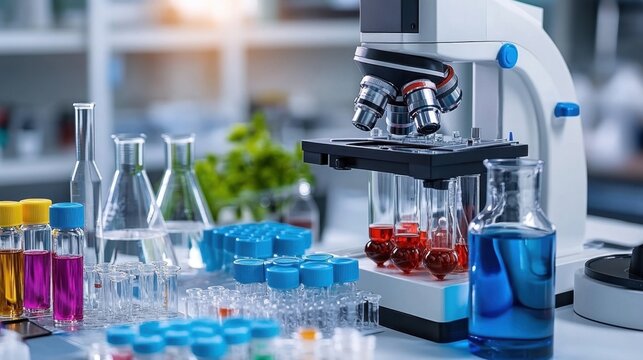 Biotechnology conference, scientists presenting research