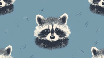 simple pattern, tiny racoons, 16:9