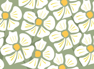 seamless floral pattern with green background 