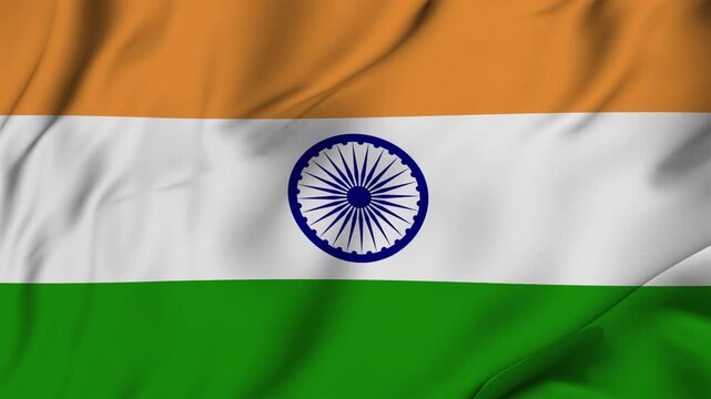 A beautiful view of the India flag video. 3d flag-waving video. India flag 4K resolution.