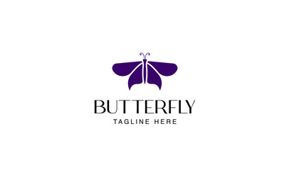 Minimalist Luxury Butterfly Logo Design in vector
