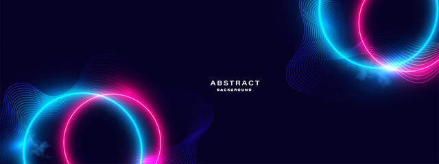 Abstract futuristic background with glowing neon light effect.Vector illustration.