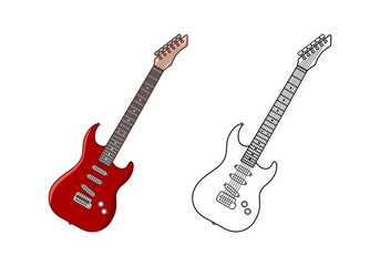 Electric Guitar Design Illustration vector eps format suitable for your design needs logo illustration animation etc