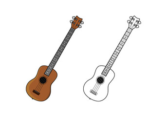 Naklejka premium Acoustic Bass Guitar Design Illustration vector eps format suitable for your design needs logo illustration animation etc