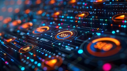 Fototapeta premium SEO analytics presented in an abstract design, emphasizing the role of search engine optimization in driving website traffic and improving online visibility. high resolution Illustration, in the