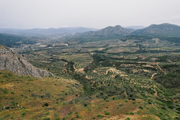 Acrocorinth fortress,  Upper Corinth, the acropolis of ancient Corinth Peloponnese, Greece