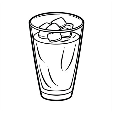 black and white drink with ice cubes