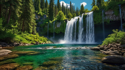 Obraz premium waterfall in the forest