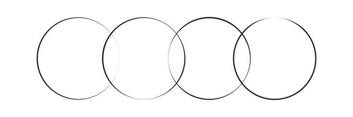 Intersecting, overlapping circles, rings element. Isolated on white background.eps10