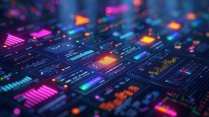 Fototapeta premium Analytics for e-commerce shown in an abstract design, highlighting the importance of data analysis in boosting online sales and enhancing customer experience. high resolution Illustration, in the