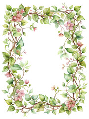 Fototapeta premium Vintage Watercolor Frame Transparent PNG