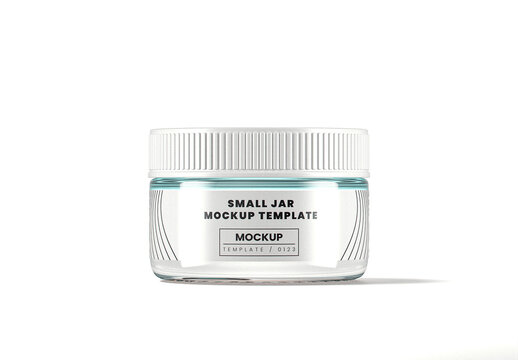 Cylinder Blue Liquid Glass Low-profile Jar Mockup