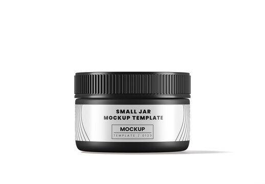 Cylinder Matte Plastic Low-profile Jar Mockup