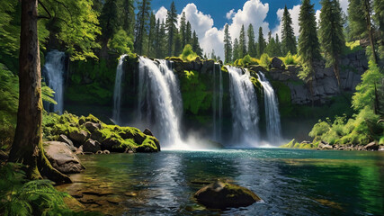 Obraz premium waterfall in the forest