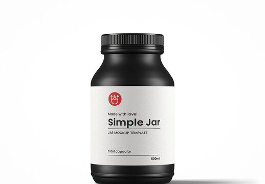 32 Oz Matte Plastic Jar Mockup