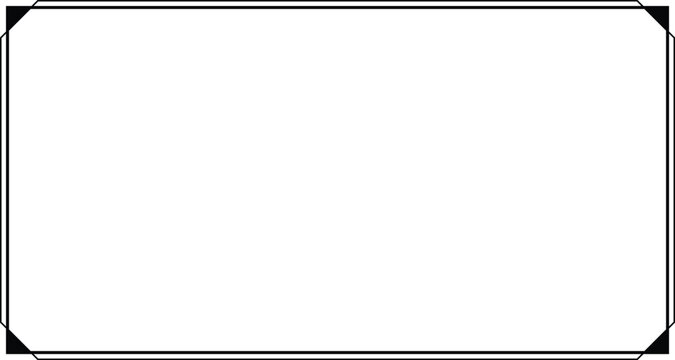 Rectangle frame border with 15x8 scale ratio for web presentation, social story, or 16x9 project, cutout, isolated.