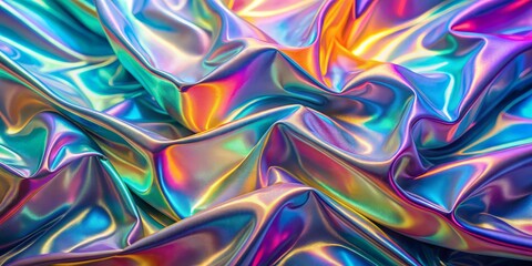 Obraz premium Abstract Holographic Fabric, iridescent, texture, background, material