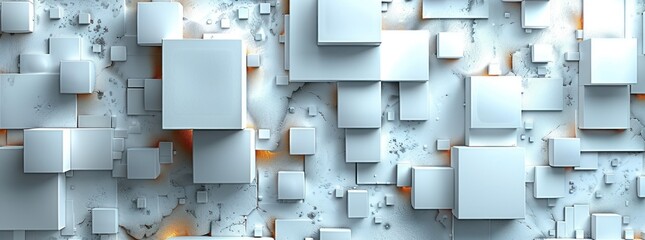Abstract Geometric Composition with White Cubes
