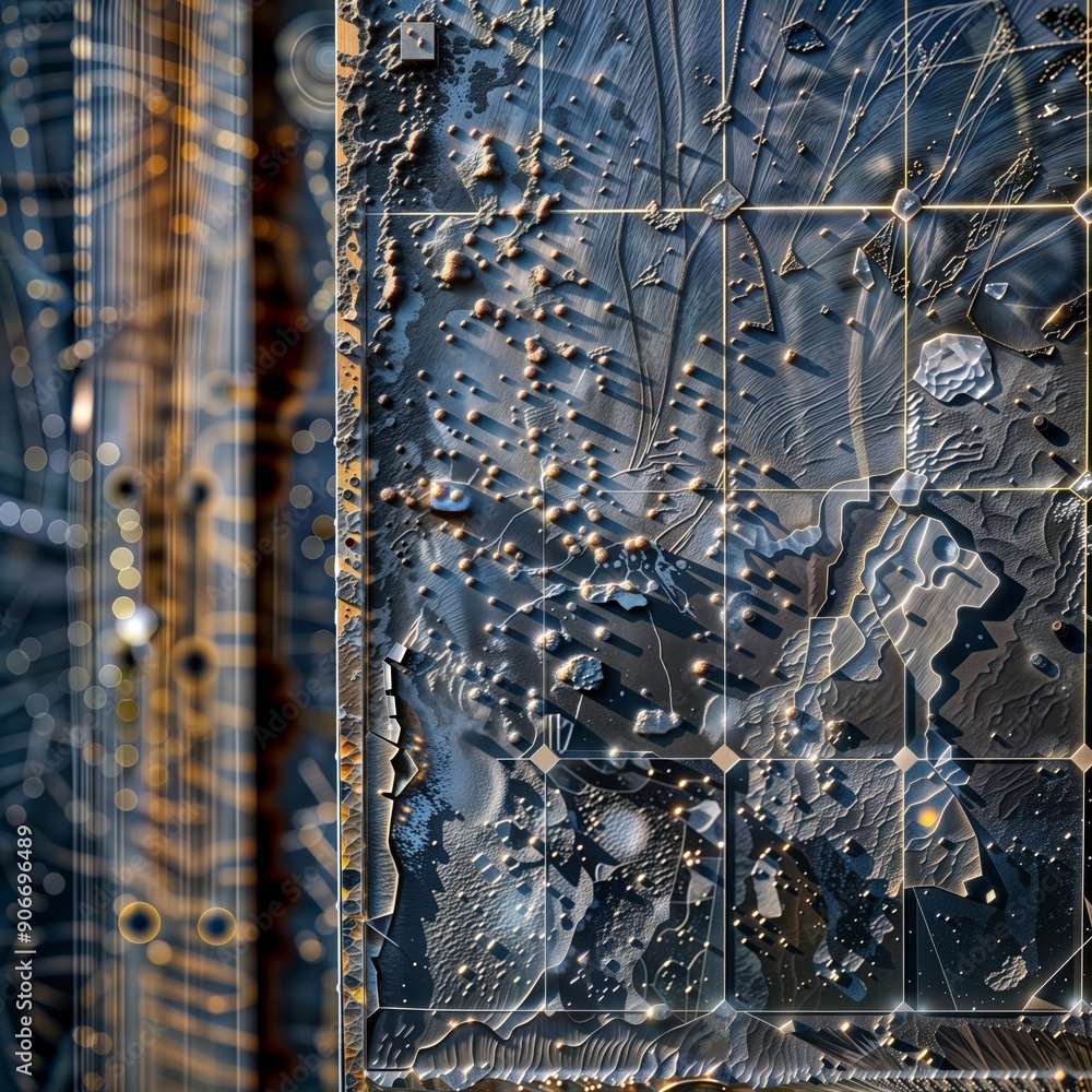 Wall mural panel grid: close-up of solar panel array