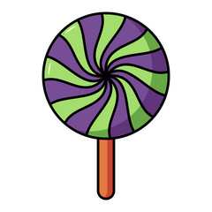 Halloween candy sweet scary lollipop icon.