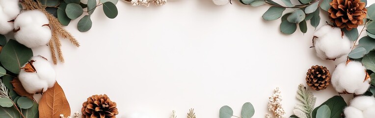 Fototapeta premium Autumn Inspired Frame With Natural Elements