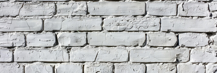 Fototapeta premium White painted brick wall with textured surface. Industrial and urban background