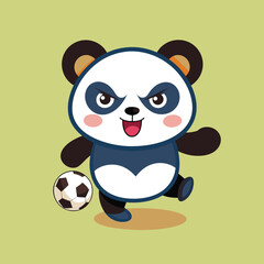 cute panda plays football back to school