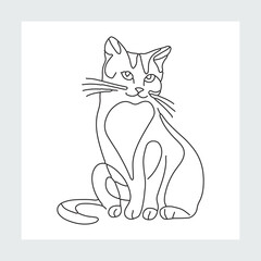 A sweet cat and Hand drawn vector illustration