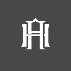 Monogram logo a combination of the letters a and h or the letters h and a