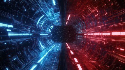 Beautiful blue and red sci-fi images arranged in rows