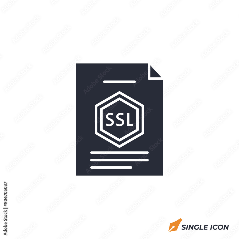 Aufkleber ssl certificate icon vector illustration. ssl certificate symbol isolated on white background