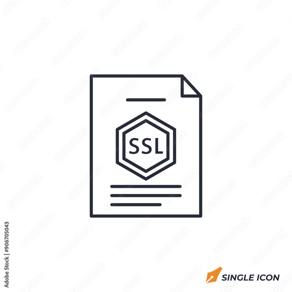 Aufkleber ssl certificate icon vector illustration. ssl certificate symbol isolated on white background