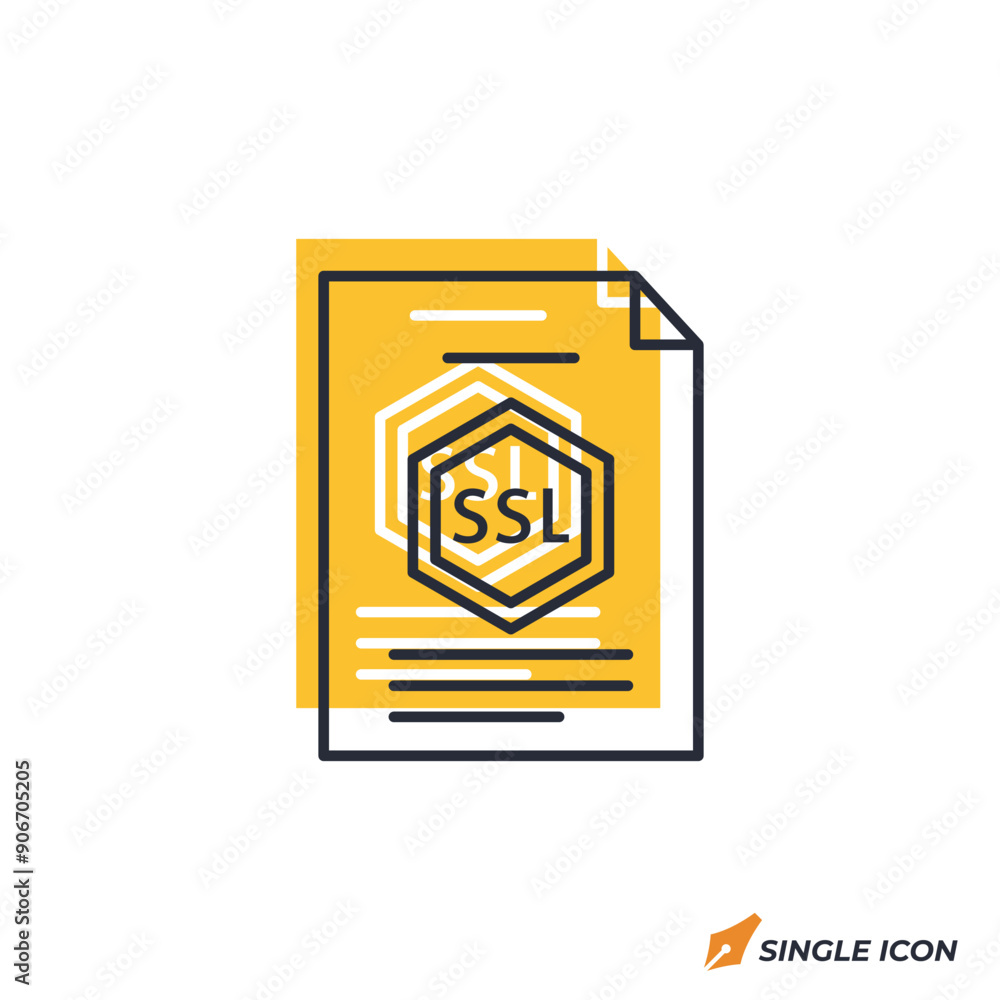 Poster ssl certificate icon vector illustration. ssl certificate symbol isolated on white background