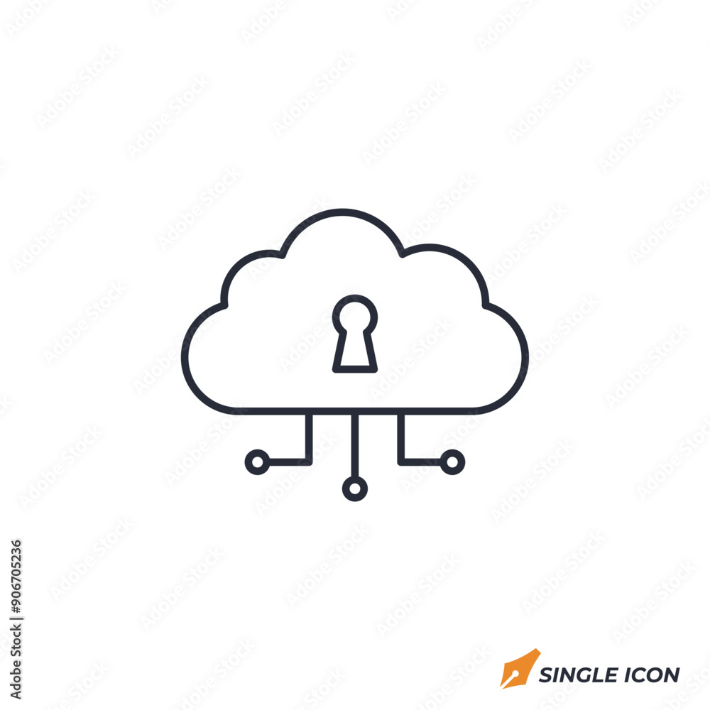 Poster secure cloud icon vector illustration. secure cloud symbol isolated on white background