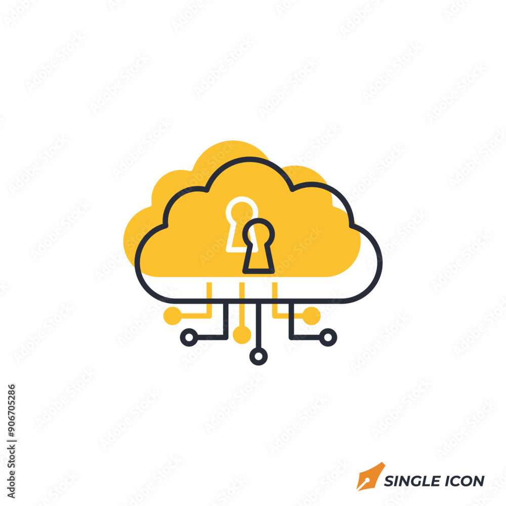 Poster secure cloud icon vector illustration. secure cloud symbol isolated on white background