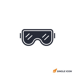 Safety goggles icon vector illustration. Safety goggles symbol isolated on white background