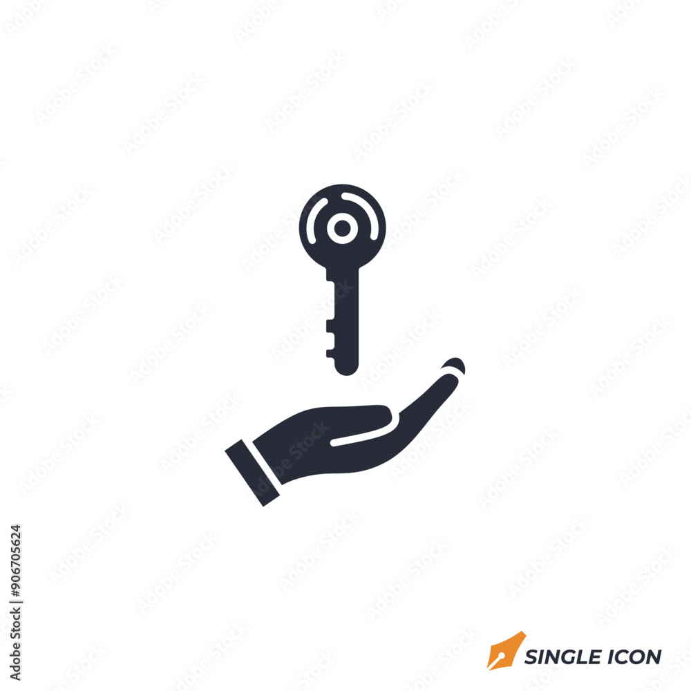 Poster security key icon vector illustration. security key symbol isolated on white background