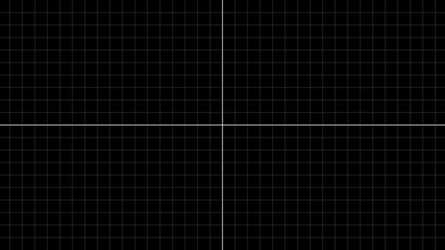 Alpha transparent graph blue print chart animation with centre lines target, grid lines background