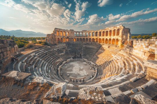 Aspendos ancient city, Aspendos ancient theatre.