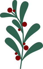 Mistletoe Branch Graphic Illustration