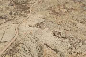 Aerial view of the Abanilla desert or Mahoya Desert in Murcia, Spain