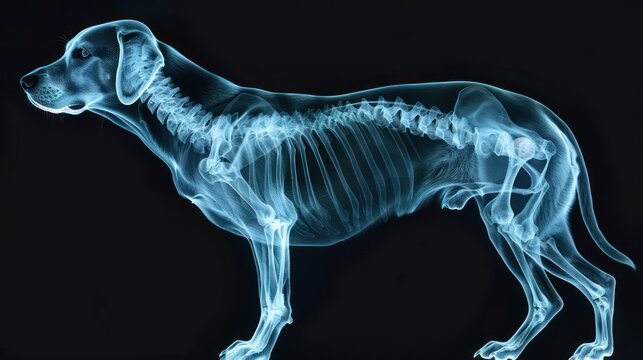 medical illustrations dog x ray