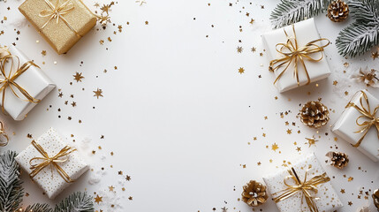 New Year's card with vibrant golden-green and other holiday colors.
