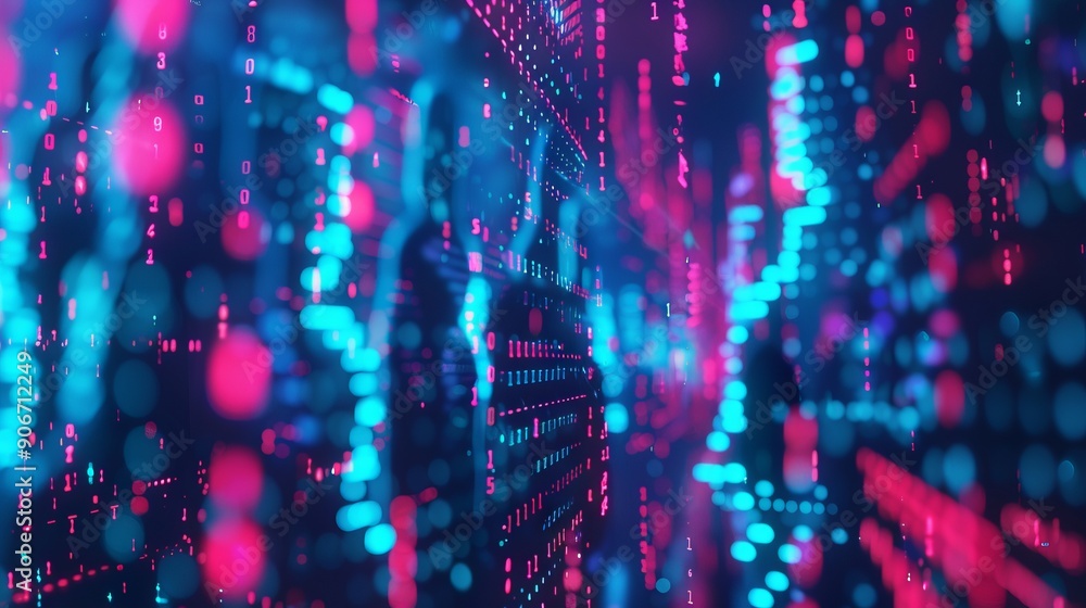 Poster a cyber attack or cybersecurity concept. abstract digital hacker teams are hacking system. polygonal