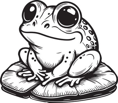 recommend clip art: A beautiful frog line art svg design