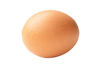 Side view of single brown chicken egg isolated in png file format