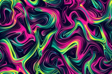 Abstract Swirls of Neon Colors