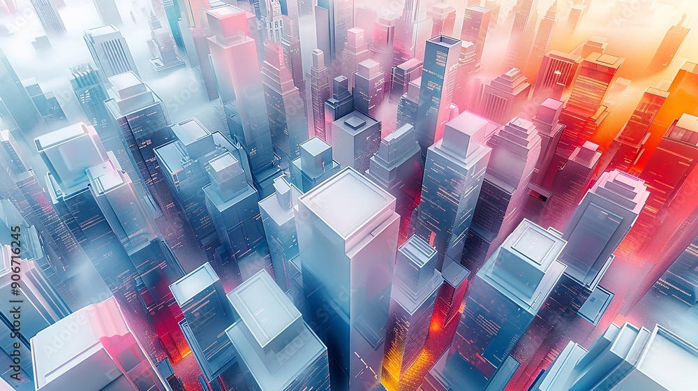 Canvas Prints Dynamic aerial abstract background highlighting unique urban views in shades of grey, blue, and pink offering a modern and engaging composition for various applications. high resolution Illustration,