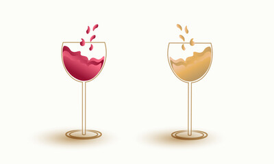 Flat style wine glasses